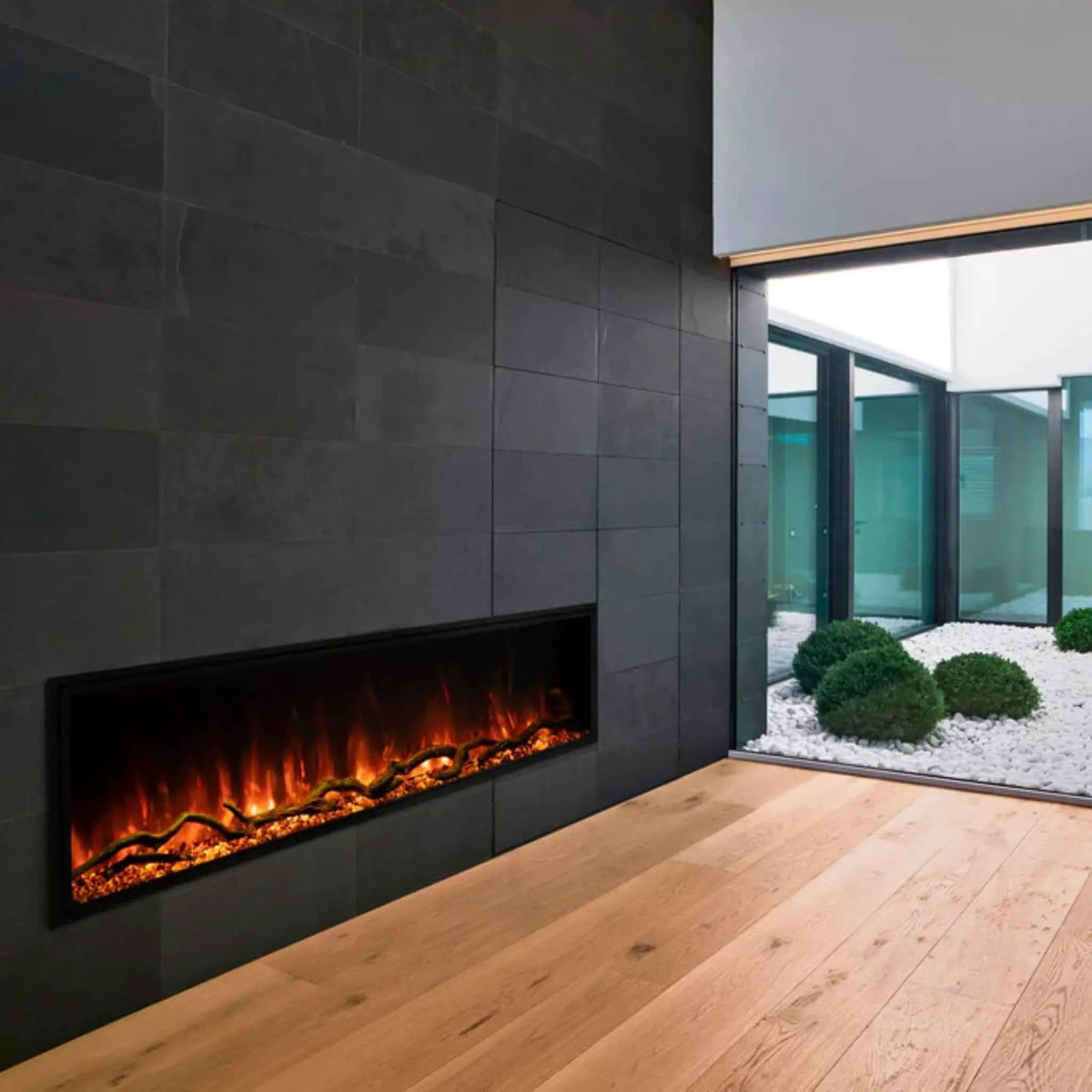 Modern Flames Landscape Pro Slim 56 Inch Built In Electric Fireplace With Wifi | 56 Inch | Ceramic | Living Room