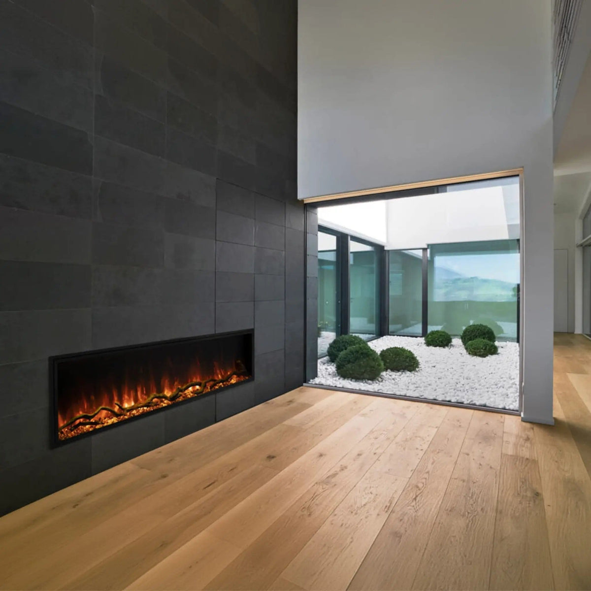 Modern Flames Landscape Pro Slim 56-Inch Built-In Linear Electric Fireplace | 56 Inch | Living Room Use | Living Room