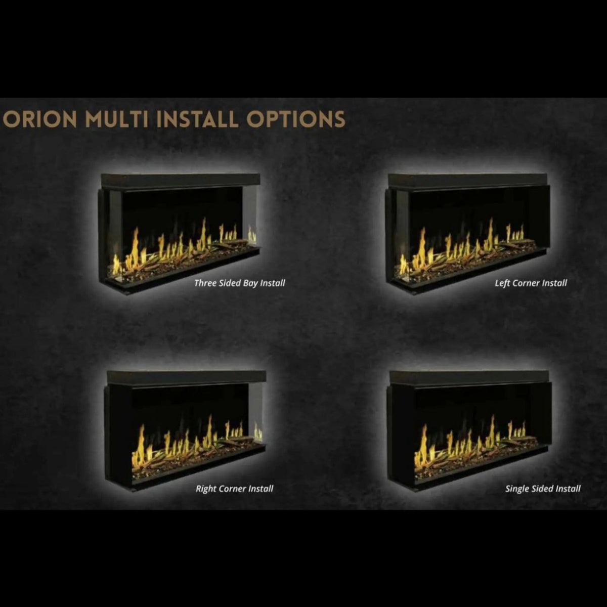 Modern Flames Orion Multi 60-Inch Heliovision Built-In Electric Fireplace | 60 Inch | Wood | Living Room