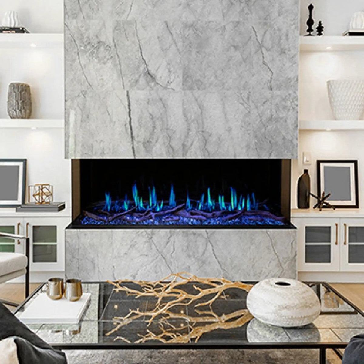 Modern Flames Orion Multi 60-Inch Heliovision Built-In Electric Fireplace | 60 Inch | Wood | Living Room
