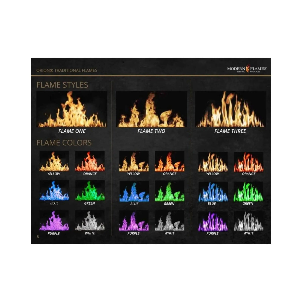 Modern Flames Orion Traditional 42-Inch Heliovision Electric Fireplace | 42 Inch | Ceramic | Living Room