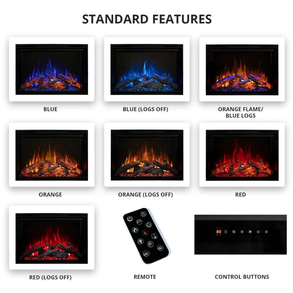 Modern Flames Redstone 42-Inch Built-In Traditional Electric Fireplace | 42 Inch | Wood | Living Room