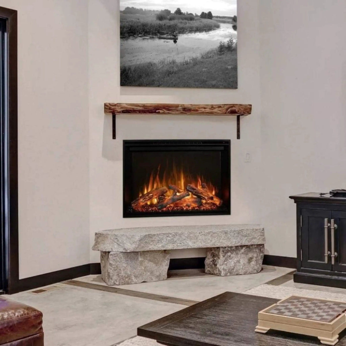 Modern Flames Redstone 42-Inch Built-In Traditional Electric Fireplace | 42 Inch | Wood | Living Room