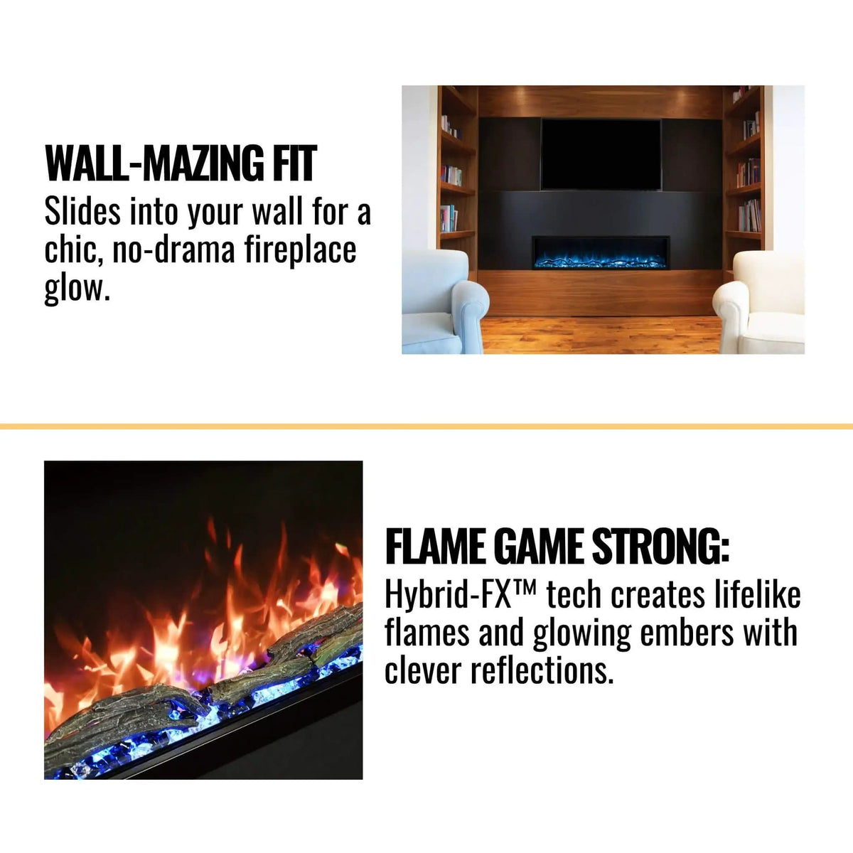 Modern Flames Landscape Pro Slim 44-Inch Built-In Linear Electric Fireplace | 44 Inch | Living Room Use | Living Room