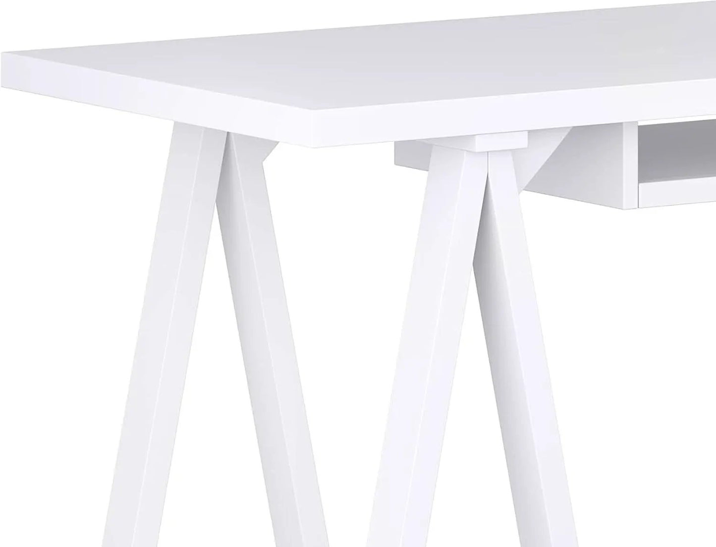 Modern Industrial Solid Wood Writing Desk with Keyboard Tray from PriceLows™