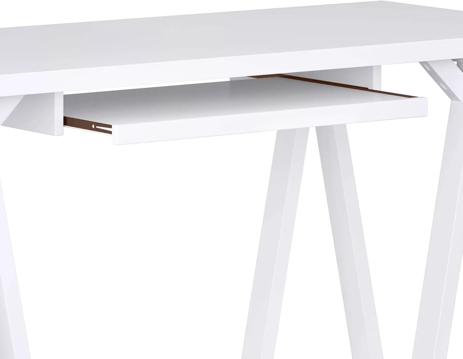 Modern Industrial Solid Wood Writing Desk with Keyboard Tray from PriceLows™