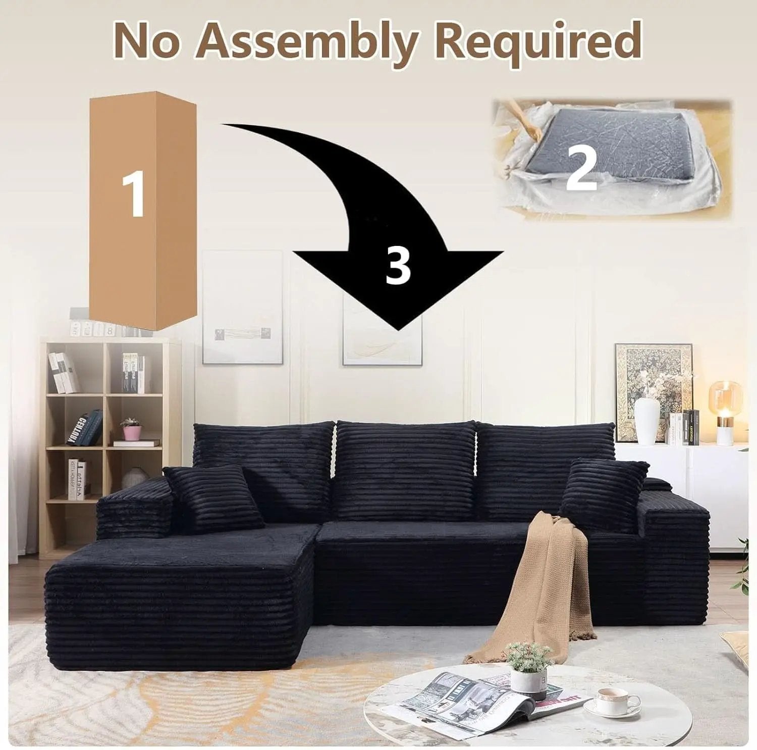 Modern L-Shape Cloud Sectional Couch for Living Room from PriceLows™