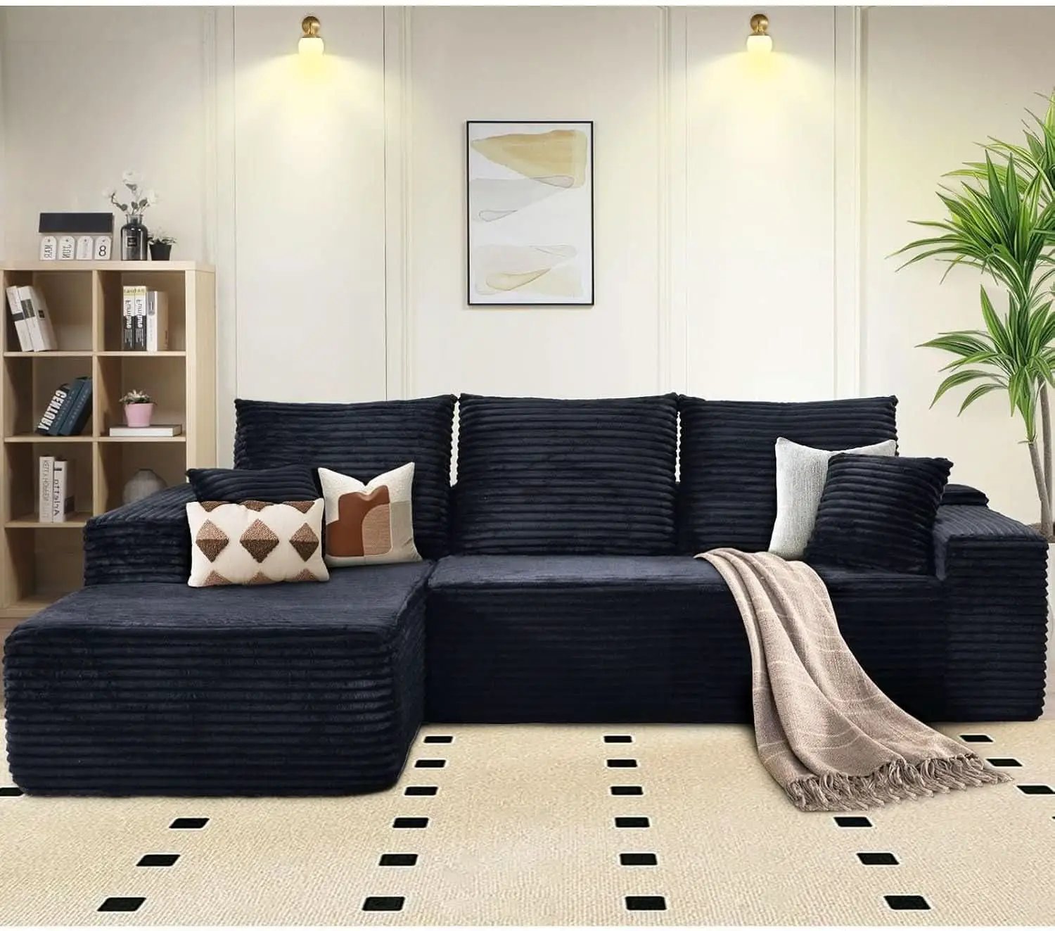 Modern L-Shape Cloud Sectional Couch for Living Room from PriceLows™