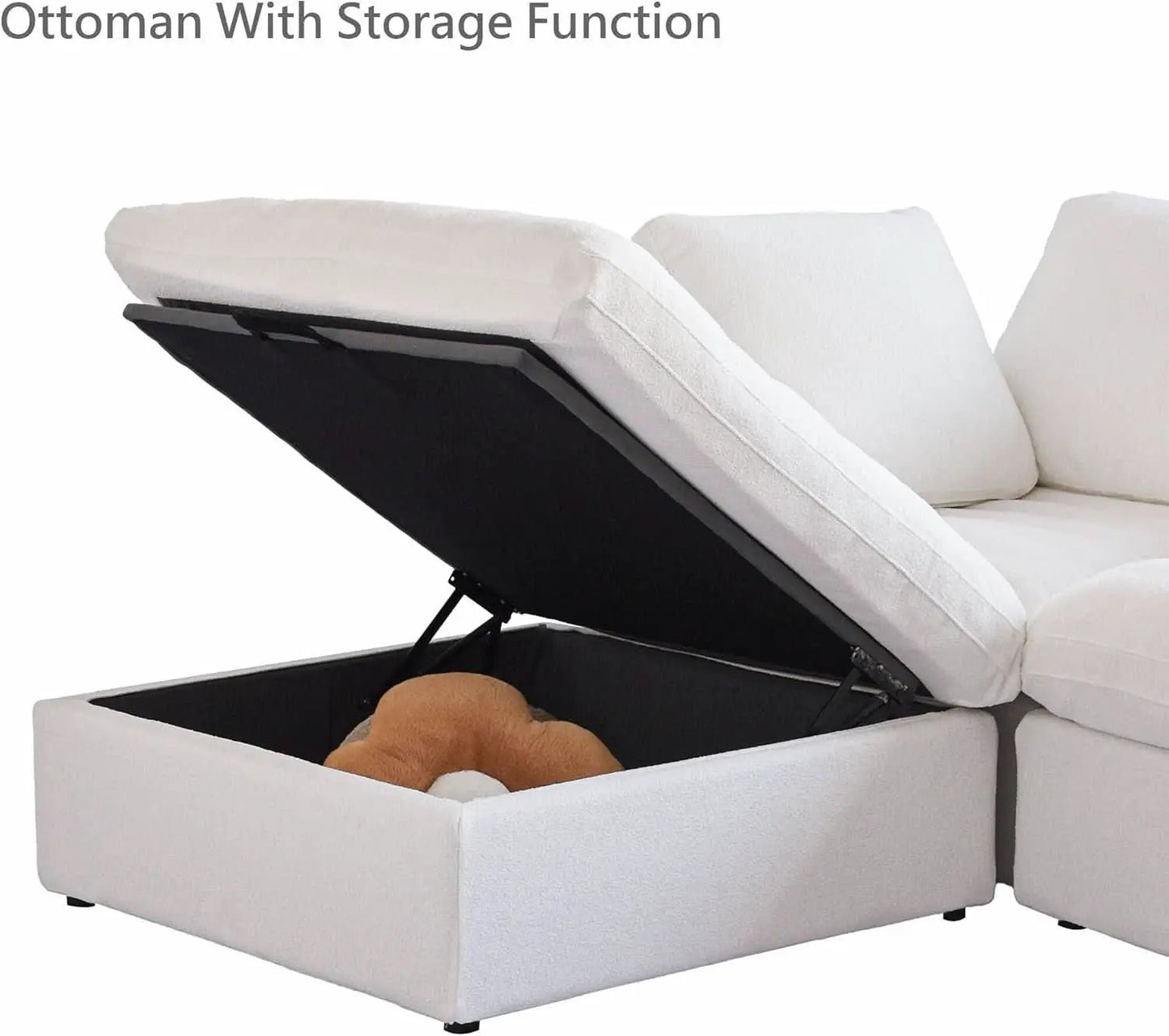 Modern L Shape Cloud Sofa Comfortable Convertible Sectional Couch from PriceLows™