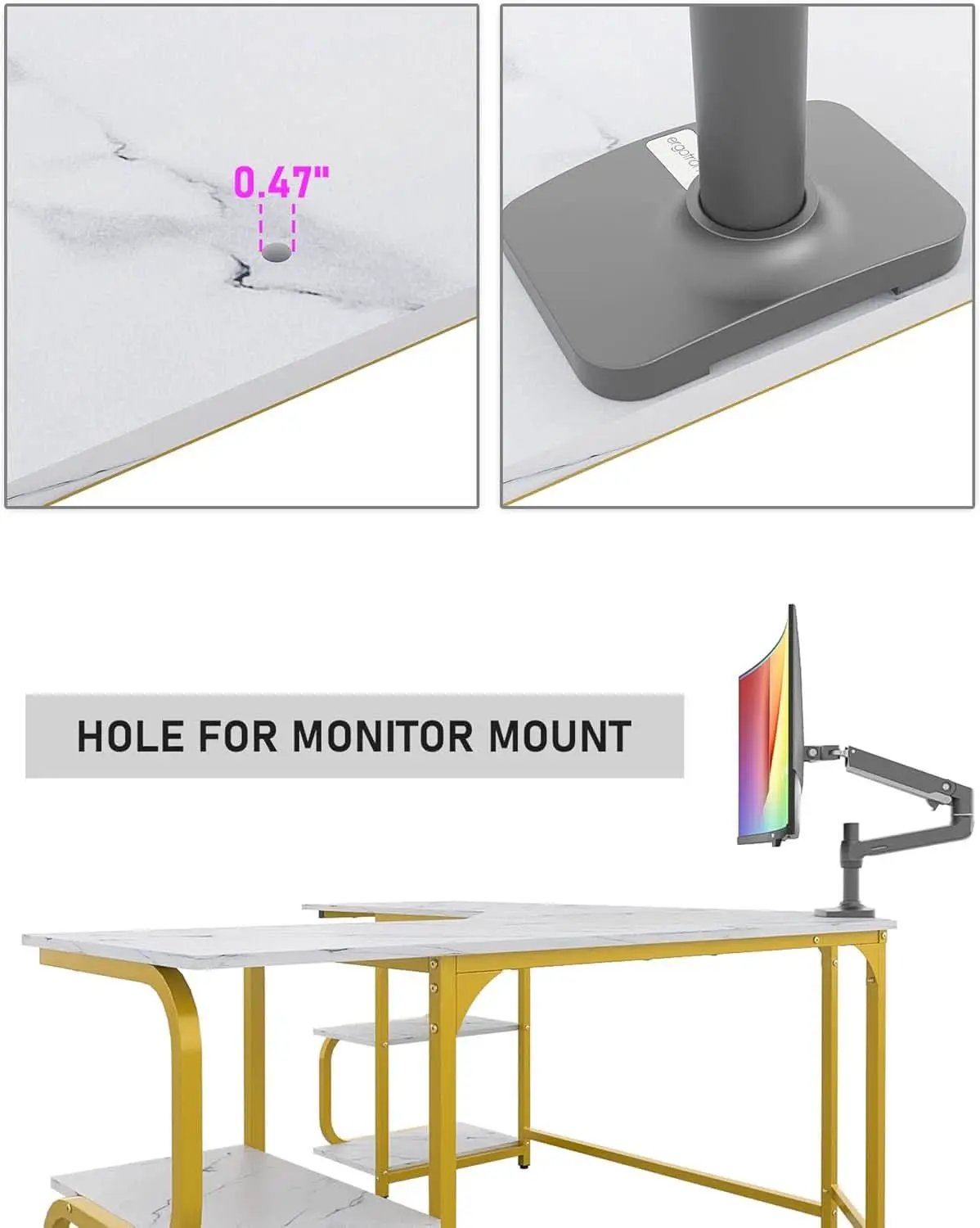 Modern L Shaped Desk with Large Shelves for Office from PriceLows™