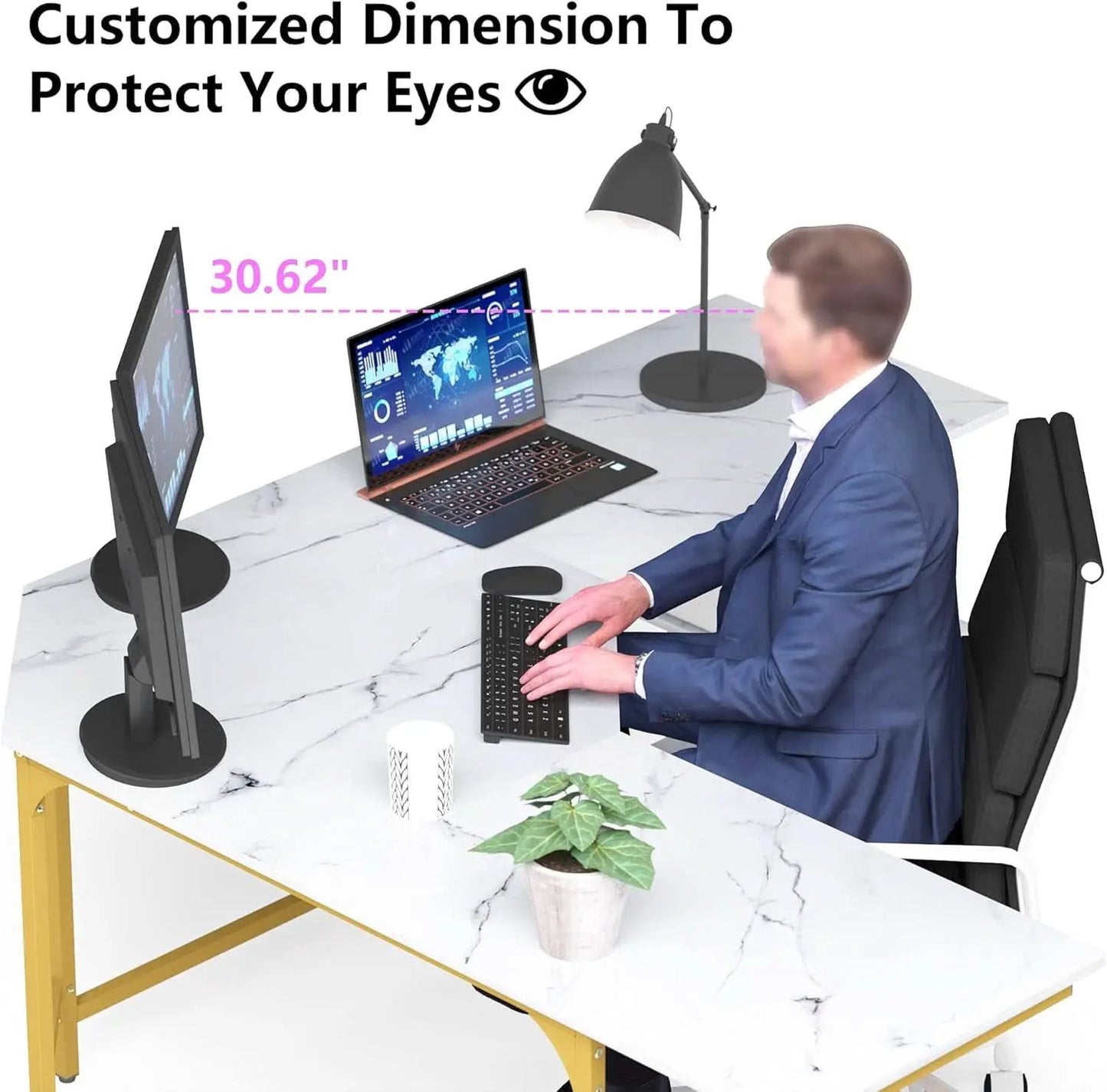 Modern L Shaped Desk with Large Shelves for Office from PriceLows™