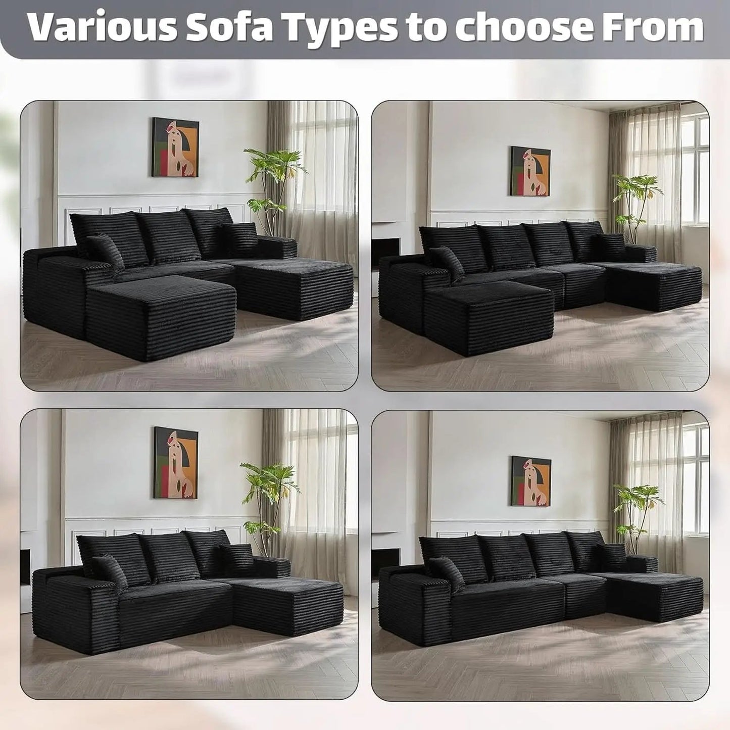 Modern Modular L Shaped Sectional Sofa for Living Room from PriceLows™