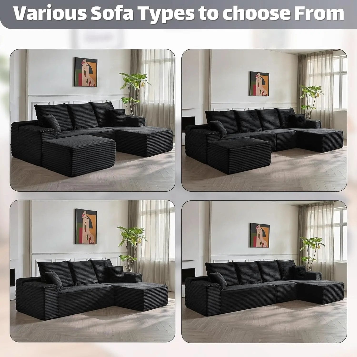 Modern Modular L Shaped Sectional Sofa for Living Room from PriceLows™