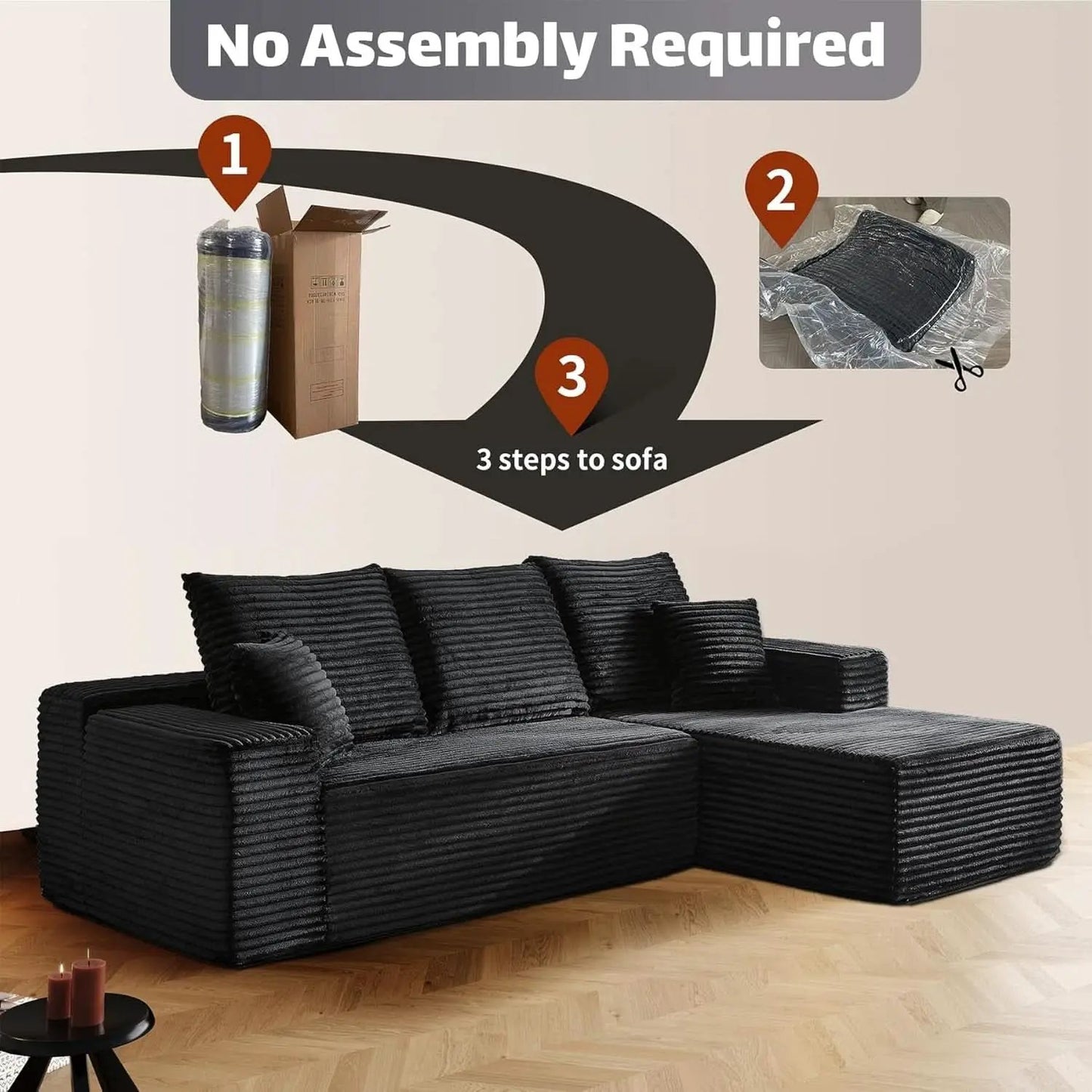 Modern Modular L Shaped Sectional Sofa for Living Room from PriceLows™
