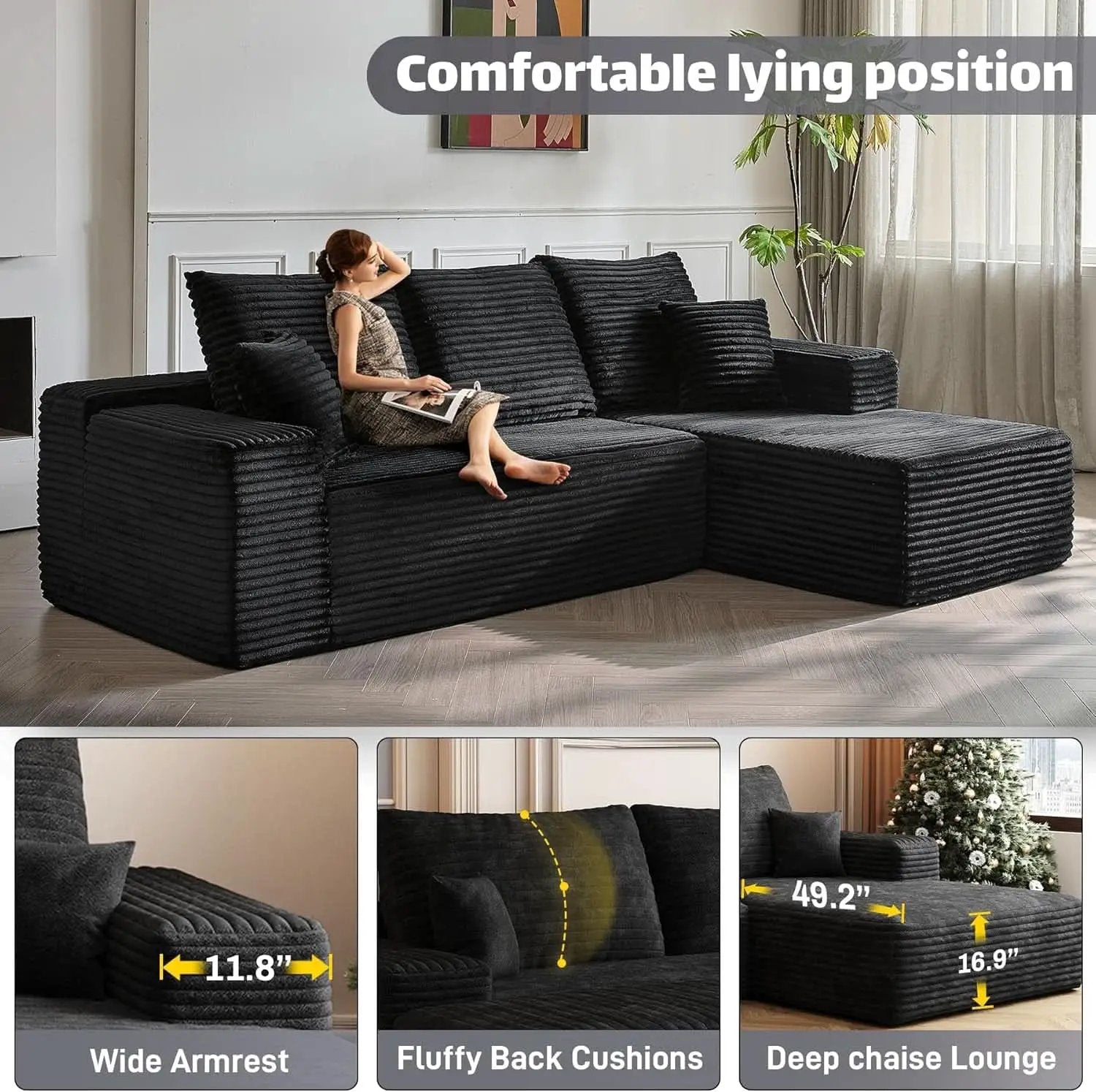 Modern Modular L Shaped Sectional Sofa for Living Room from PriceLows™