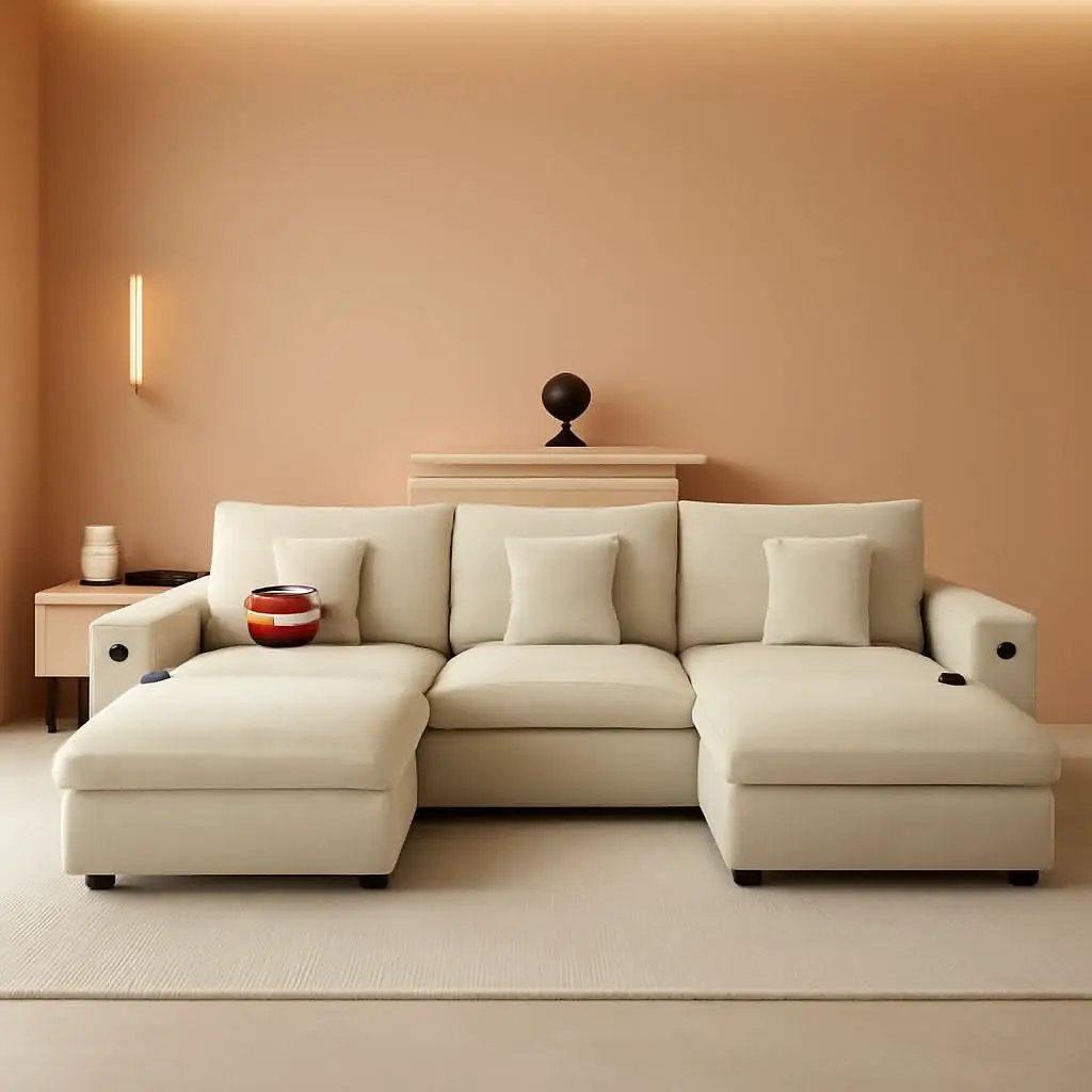 Modern Modular Sectional Sofa with Ottoman and Pillows from PriceLows™