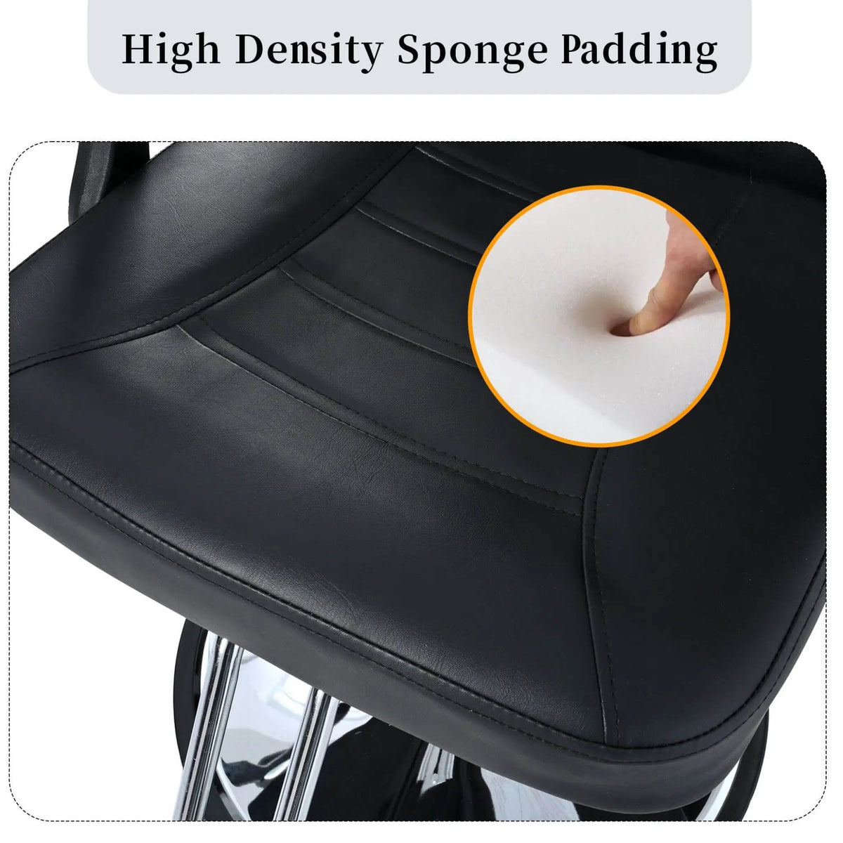 Reclining Barber Chair | Hydraulic Pump | 22.5 Inch Chrome Round Base | Adjustable Headrest