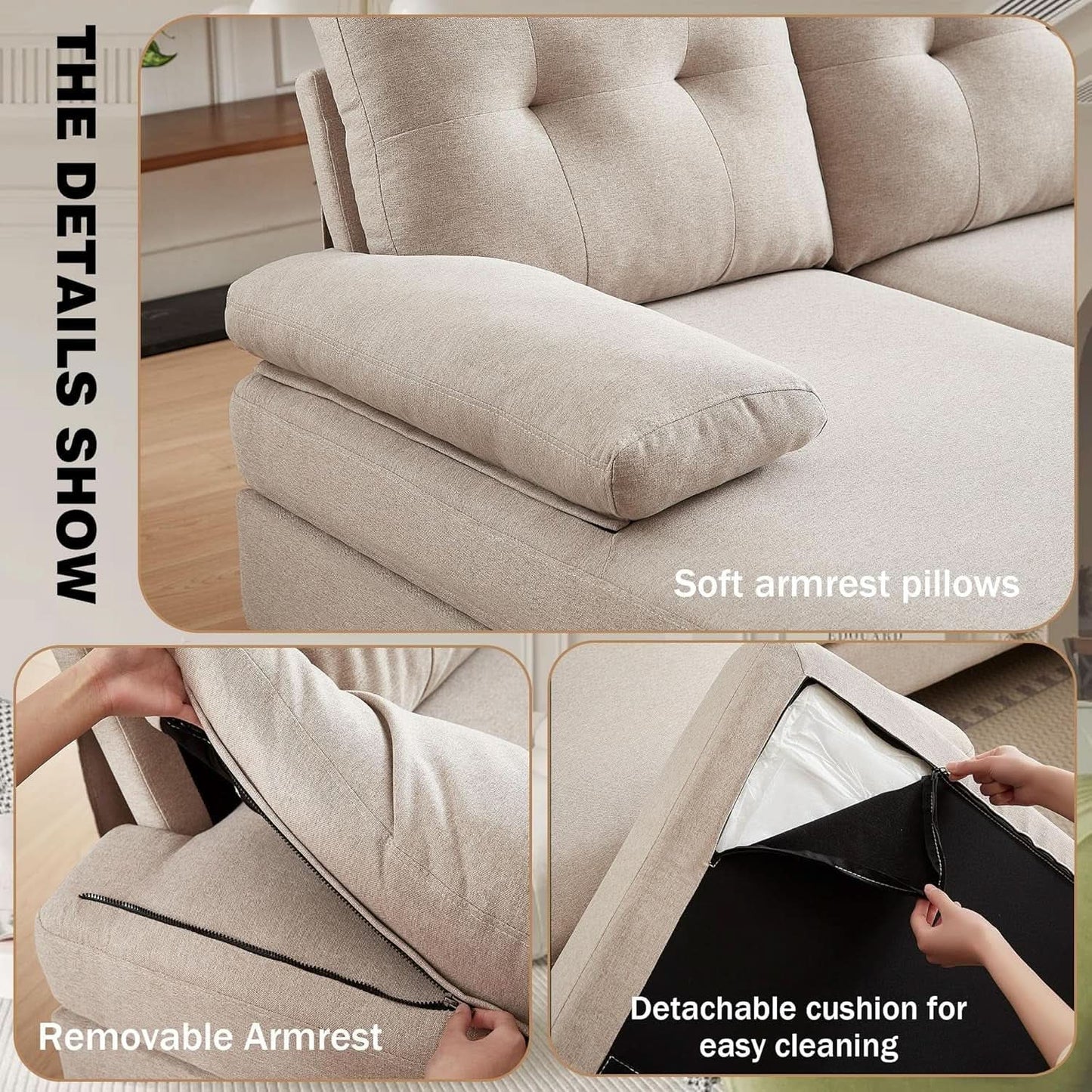 Modern U Shaped Sectional Couch With Double Chaise from PriceLows™