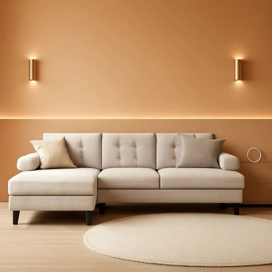 Modern U Shaped Sectional Couch With Double Chaise from PriceLows™