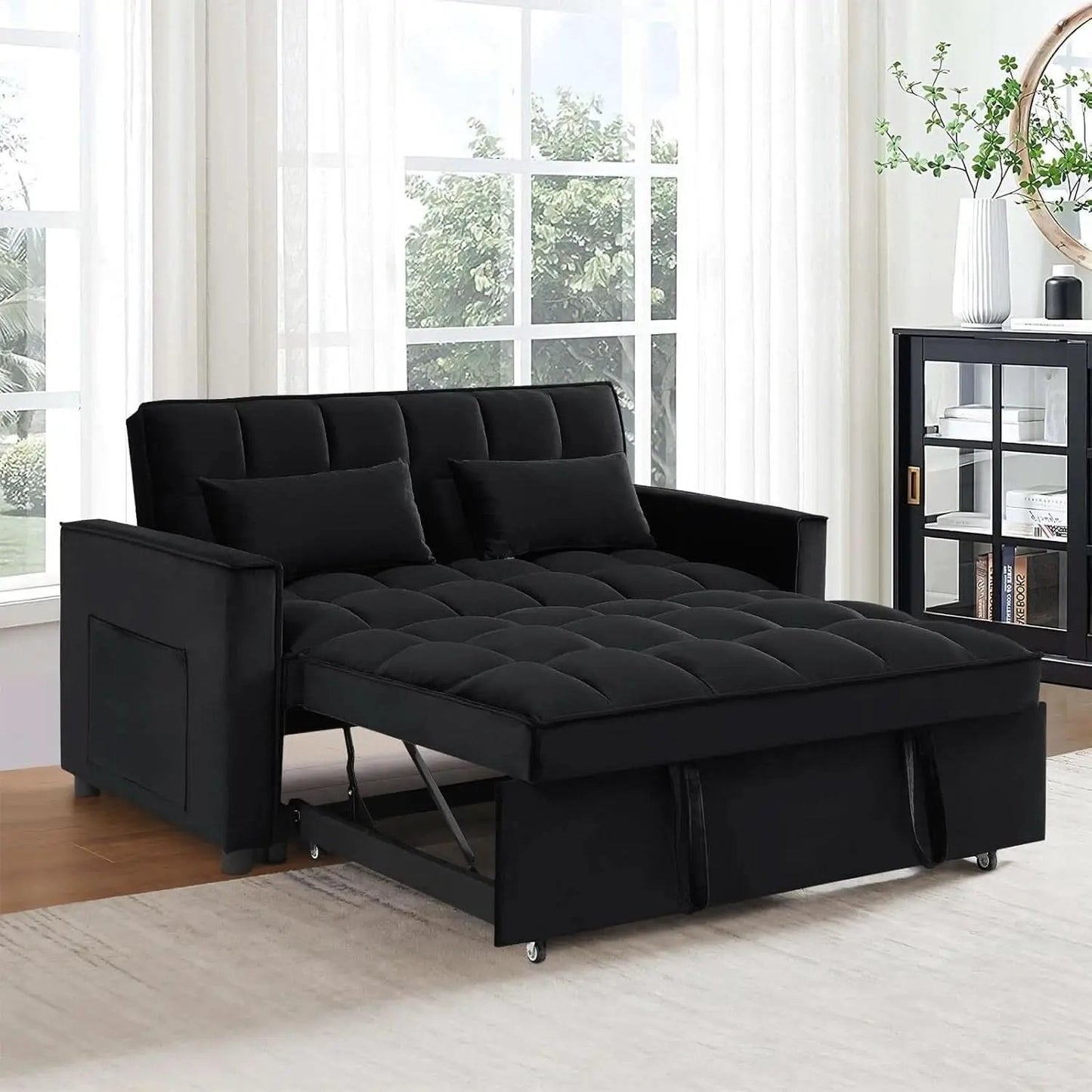 Modern Velvet 3 in 1 Convertible Sleeper Sofa Bed from PriceLows™
