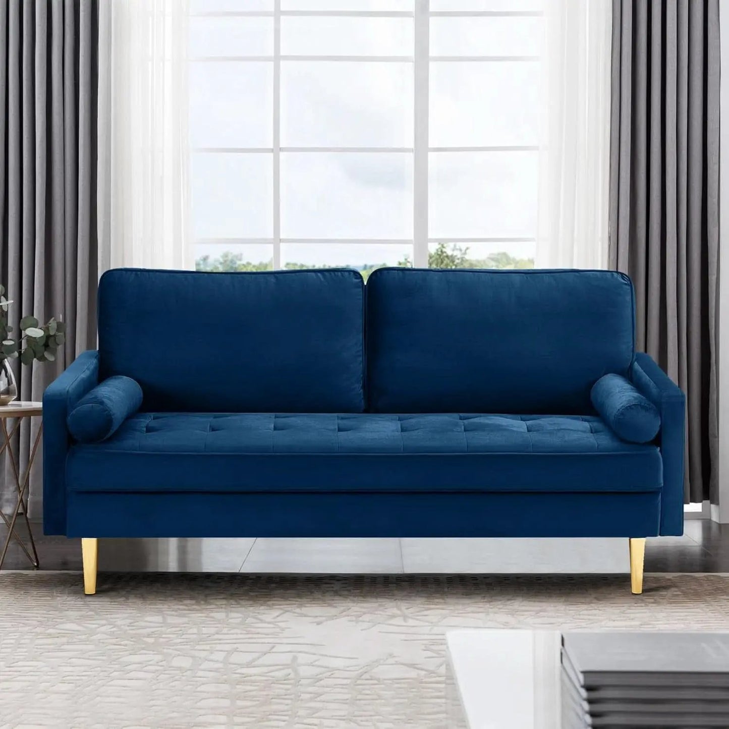 Modern Velvet Loveseat Sofa with Pillows for Comfort from PriceLows™