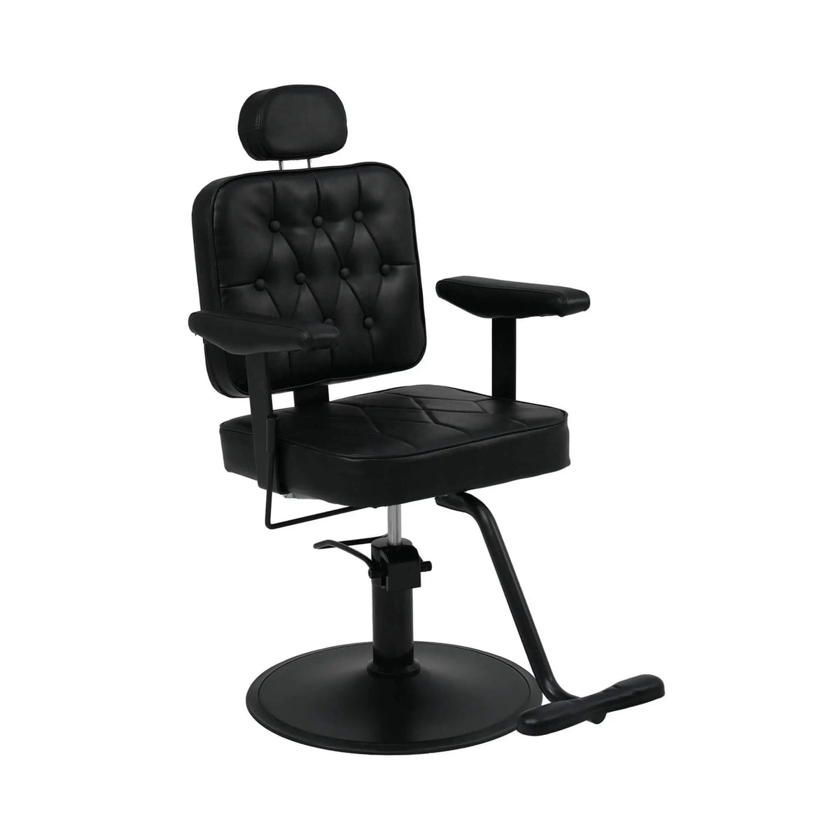 Vintage Hydraulic Barber Chair | PU Leather | Reclining Backrest | Non-Slip Heavy-Duty Base