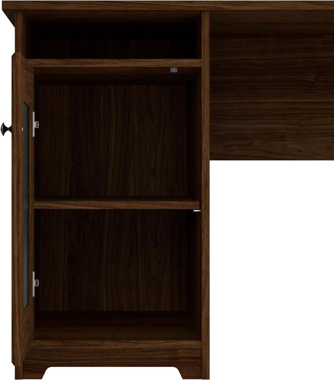 Modern Walnut L Shaped Computer Desk with Drawers from PriceLows™