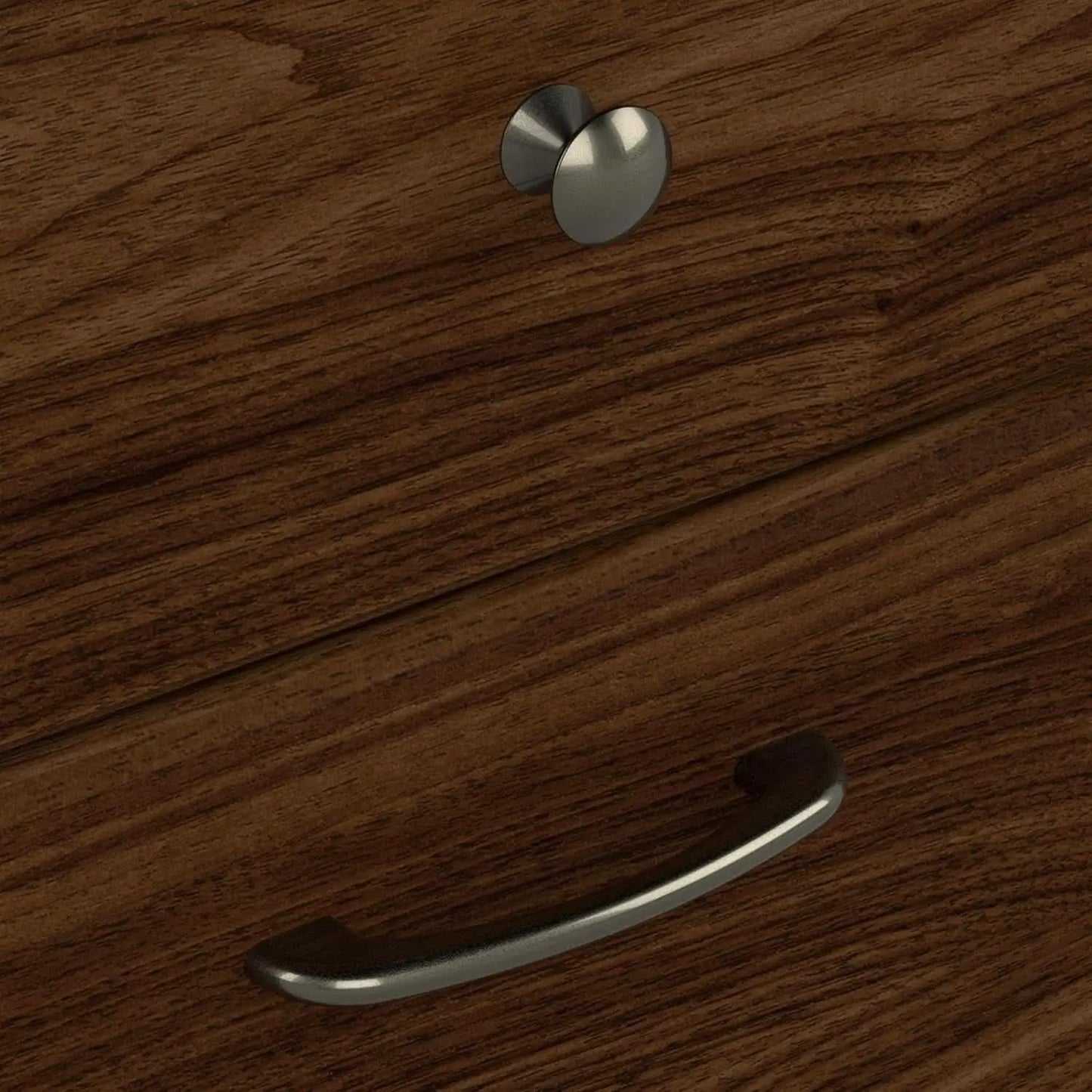 Modern Walnut L Shaped Computer Desk with Drawers from PriceLows™