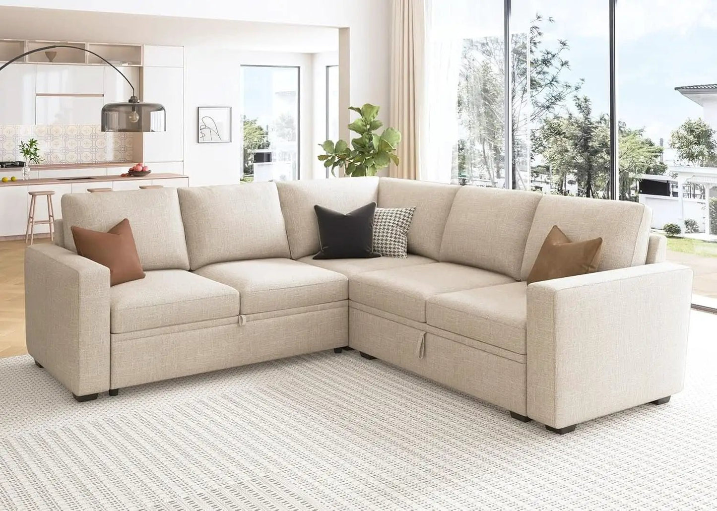 Modular Sectional Sleeper Sofa With Storage For Living Room from PriceLows™