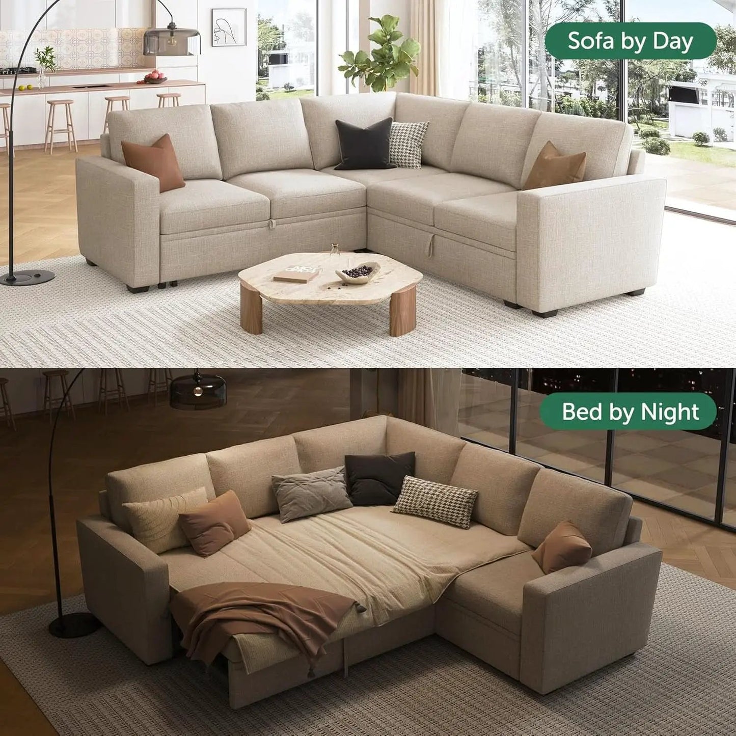 Modular Sectional Sleeper Sofa With Storage For Living Room from PriceLows™