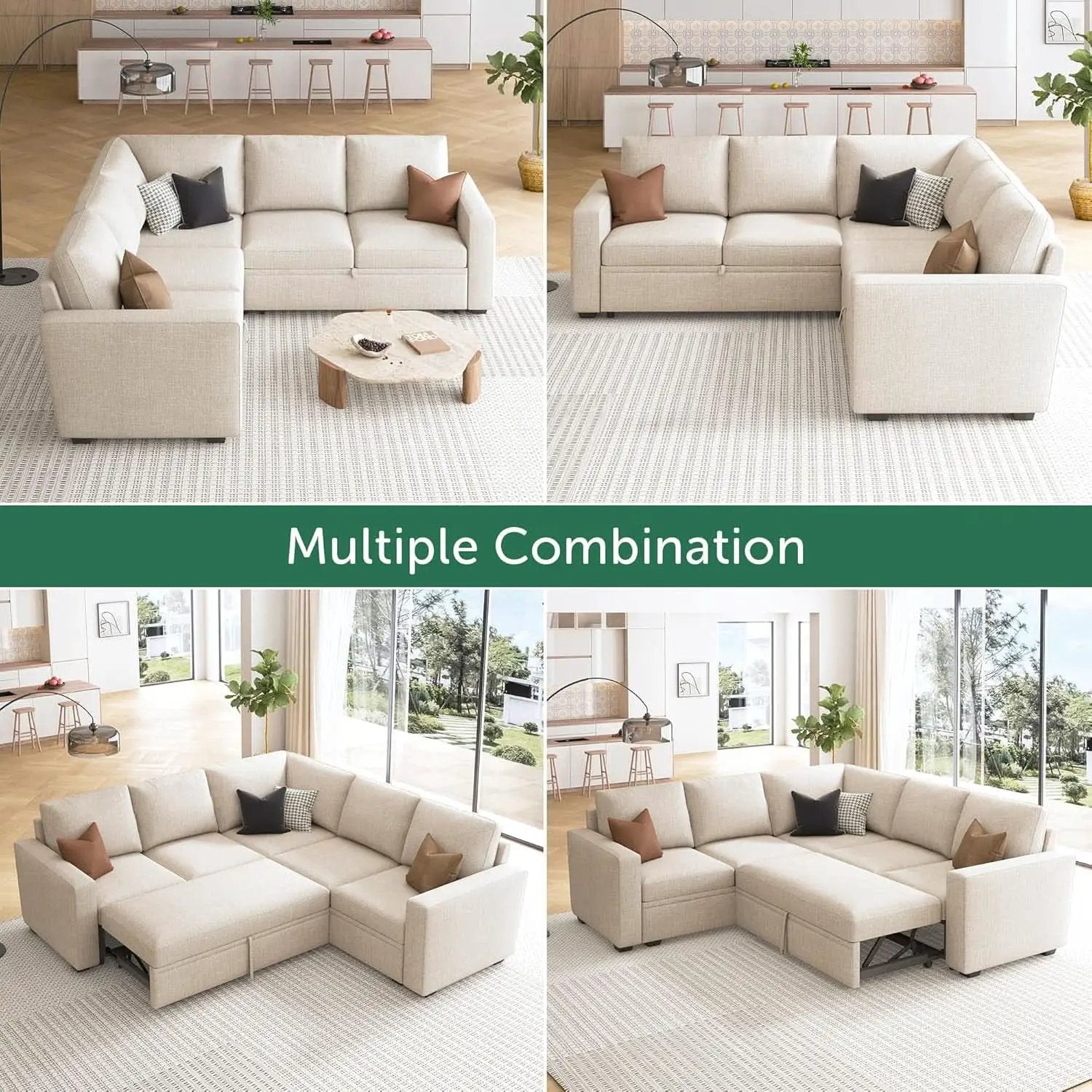 Modular Sectional Sleeper Sofa With Storage For Living Room from PriceLows™