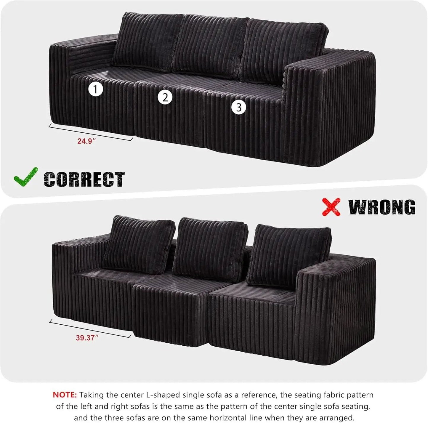 Modular Sectional Sofa With Deep Memory Foam Comfort from PriceLows™