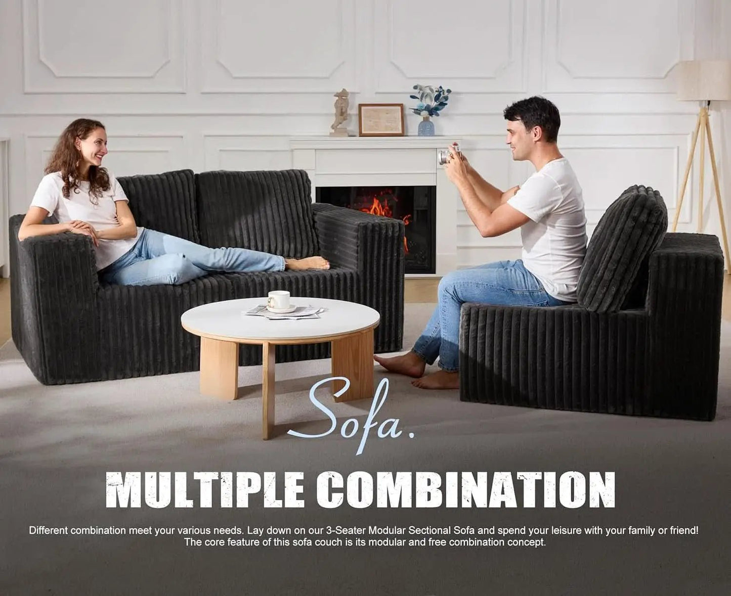 Modular Sectional Sofa With Deep Memory Foam Comfort from PriceLows™