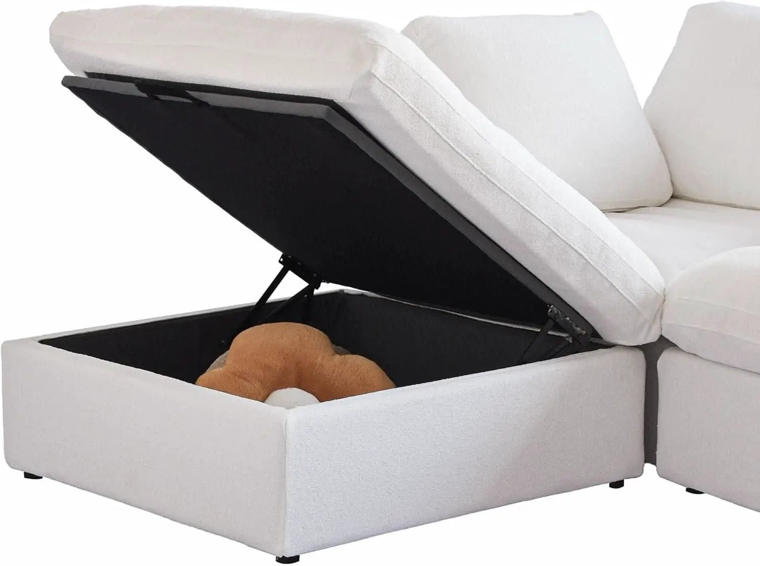 Modular Sectional Sofa with Storage Ottoman and Washable Covers from PriceLows™