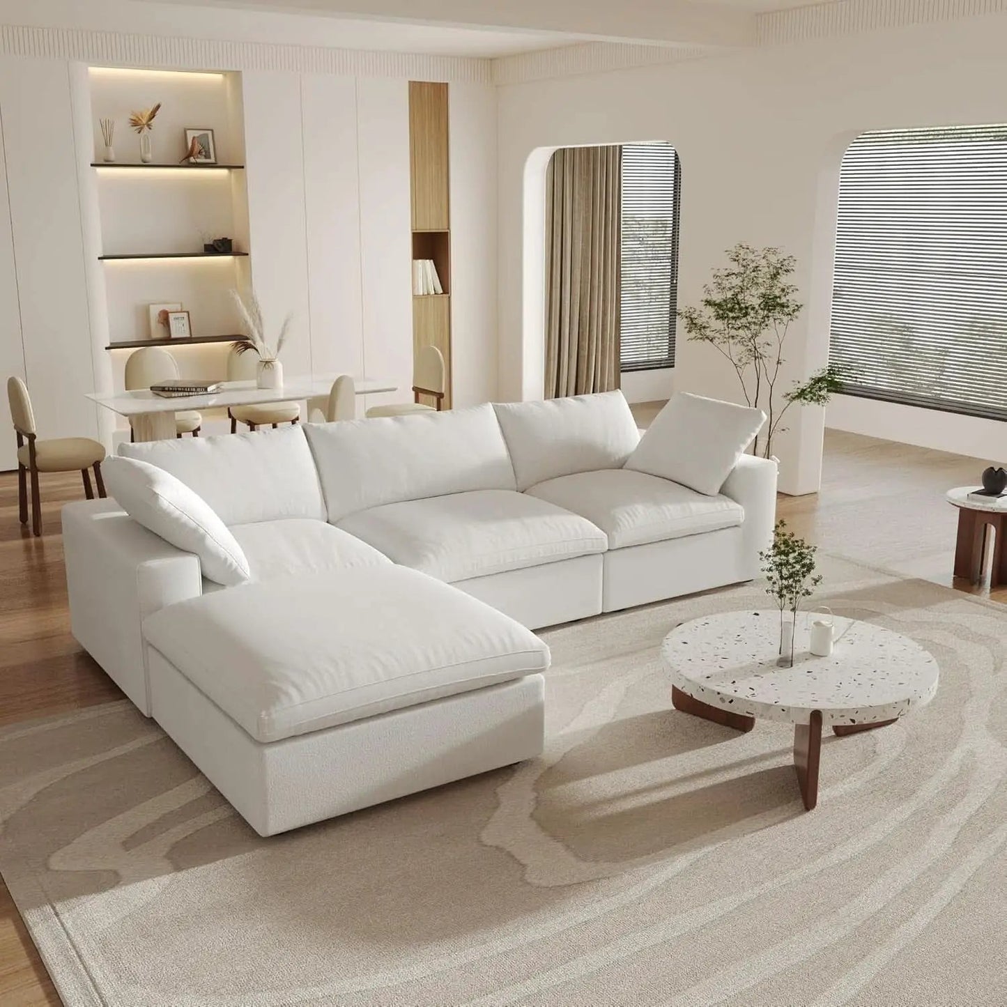 Modular Sectional Sofa with Storage Ottoman and Washable Covers from PriceLows™