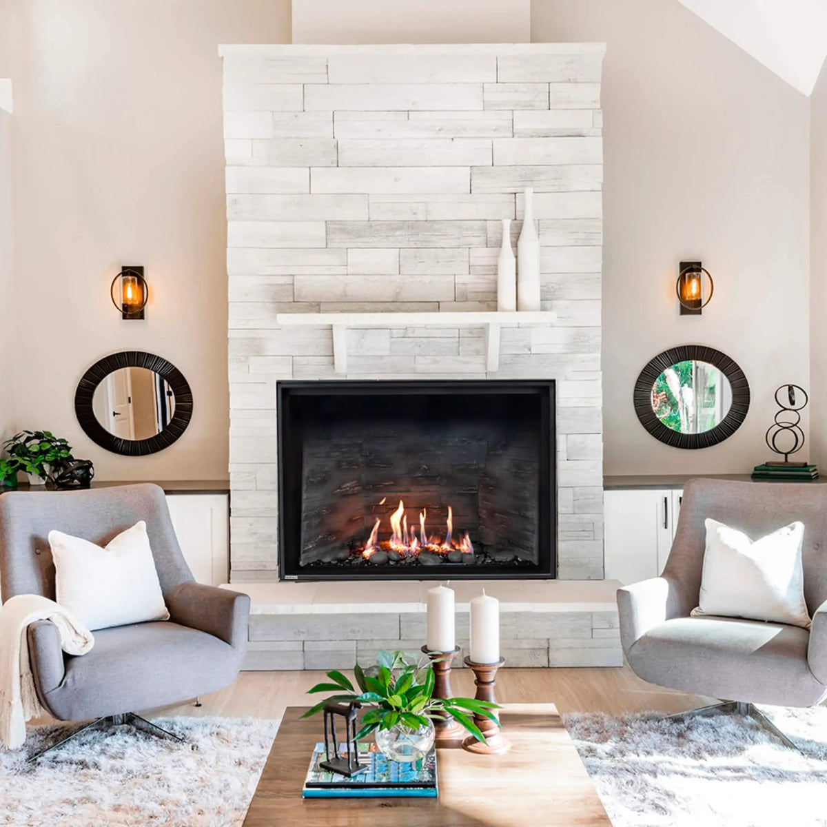 Montigo DelRay Square Direct Vent Natural Gas Fireplace With Concealed Universal | Living Room Use | Everyday Use | Living Room