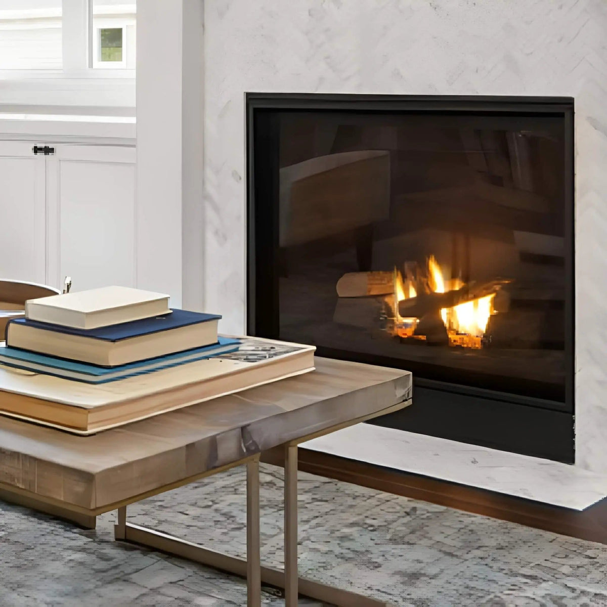 Montigo DelRay Square Full Load Direct Vent Natural Gas Fireplace With Battery Backup | Living Room Use | Everyday Use | Living Room