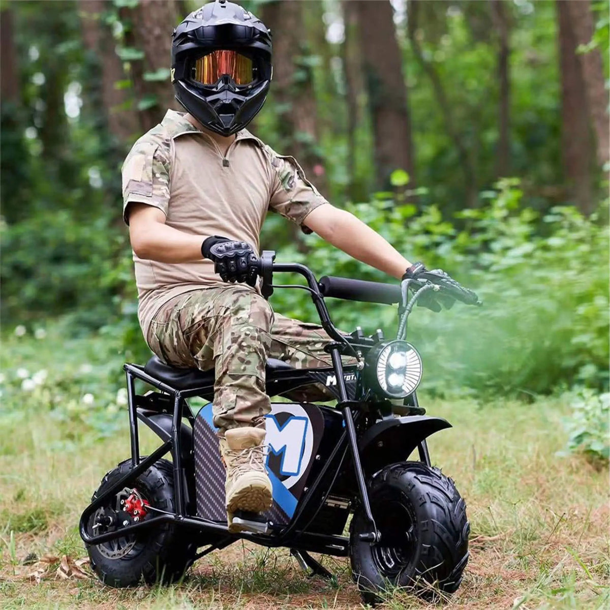 Electric Mini Bike | MotoTec 1000W 48V 12AH | Twist Throttle | Chain-Driven Steel Frame