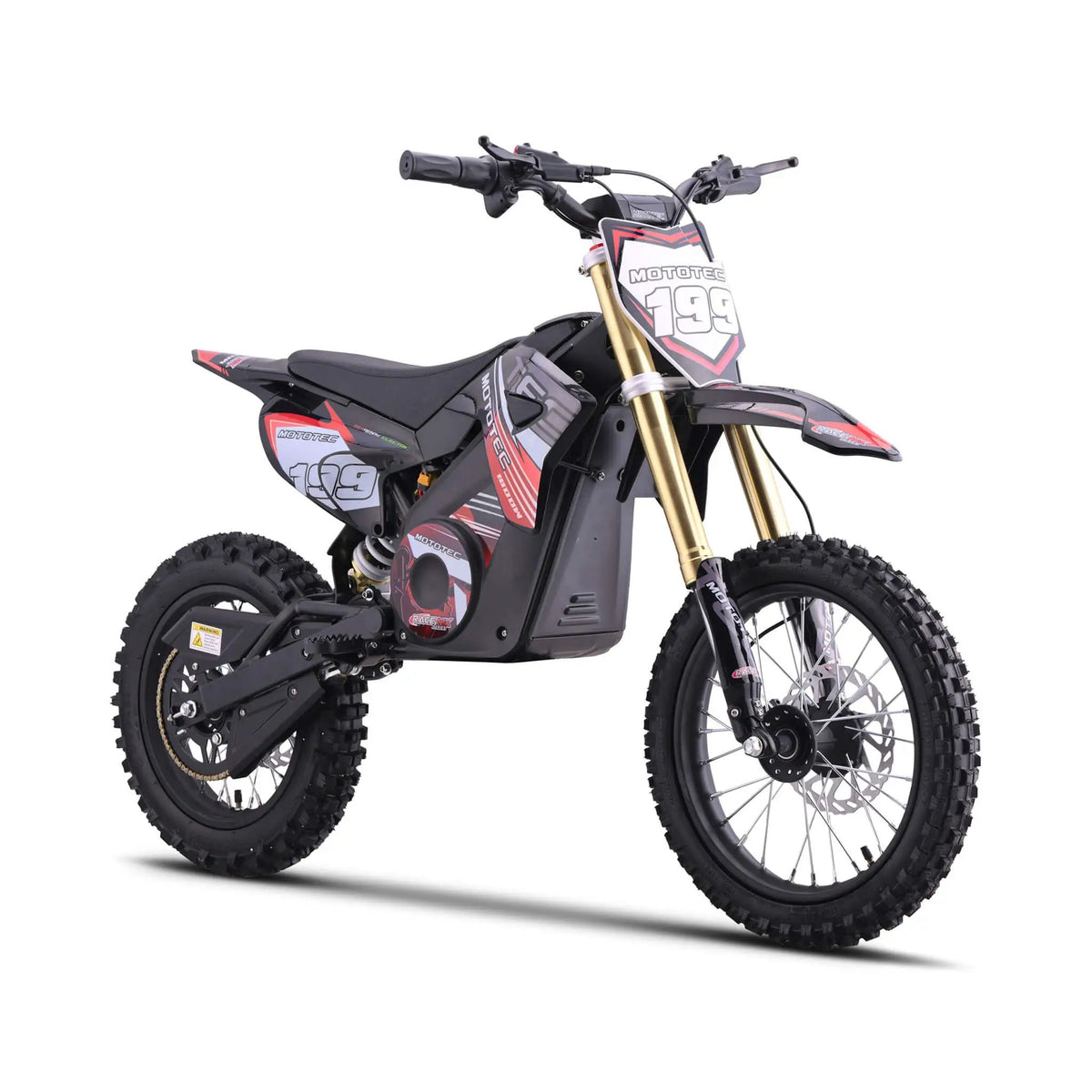 Electric Dirt Bike | MotoTec 48V 1800W Pro | Front And Rear Disc Brakes | Hydraulic Front Shocks