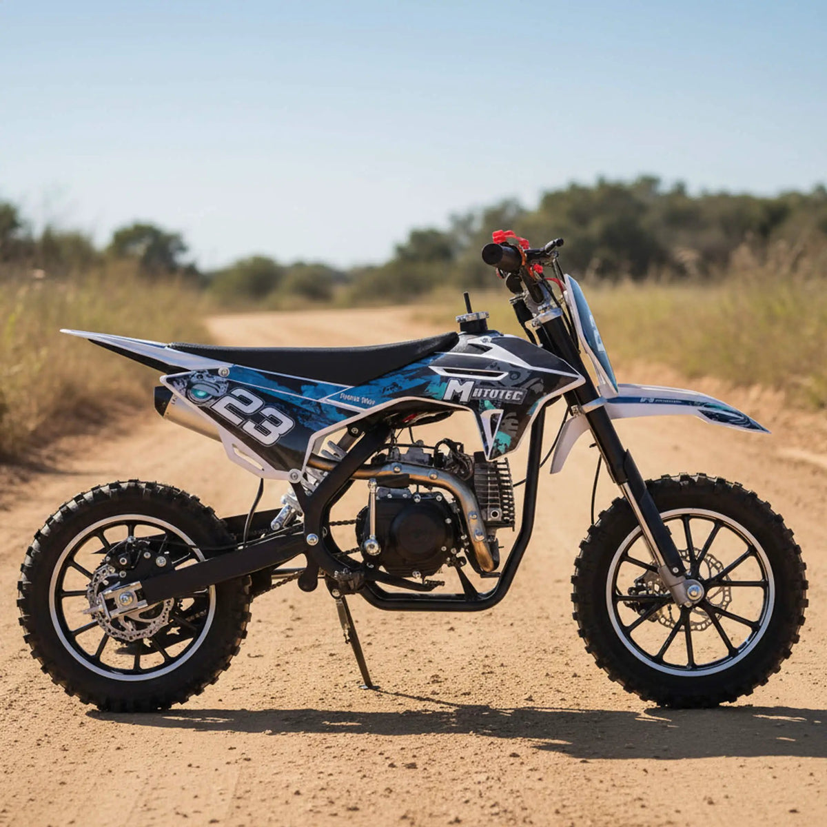 Kids Gas Dirt Bike | MotoTec Demon 40CC | 4-Stroke Engine | Chromoly Steel Frame