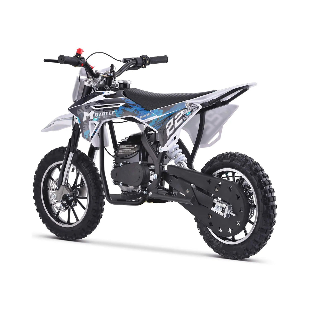 Kids Gas Dirt Bike | MotoTec Demon 40CC | 4-Stroke Engine | Chromoly Steel Frame