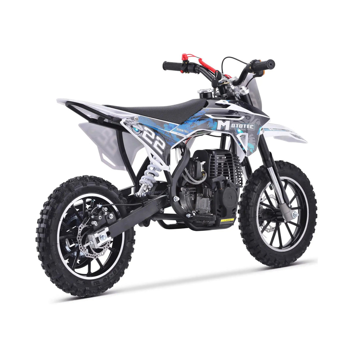 Kids Gas Dirt Bike | MotoTec Demon 40CC | 4-Stroke Engine | Chromoly Steel Frame