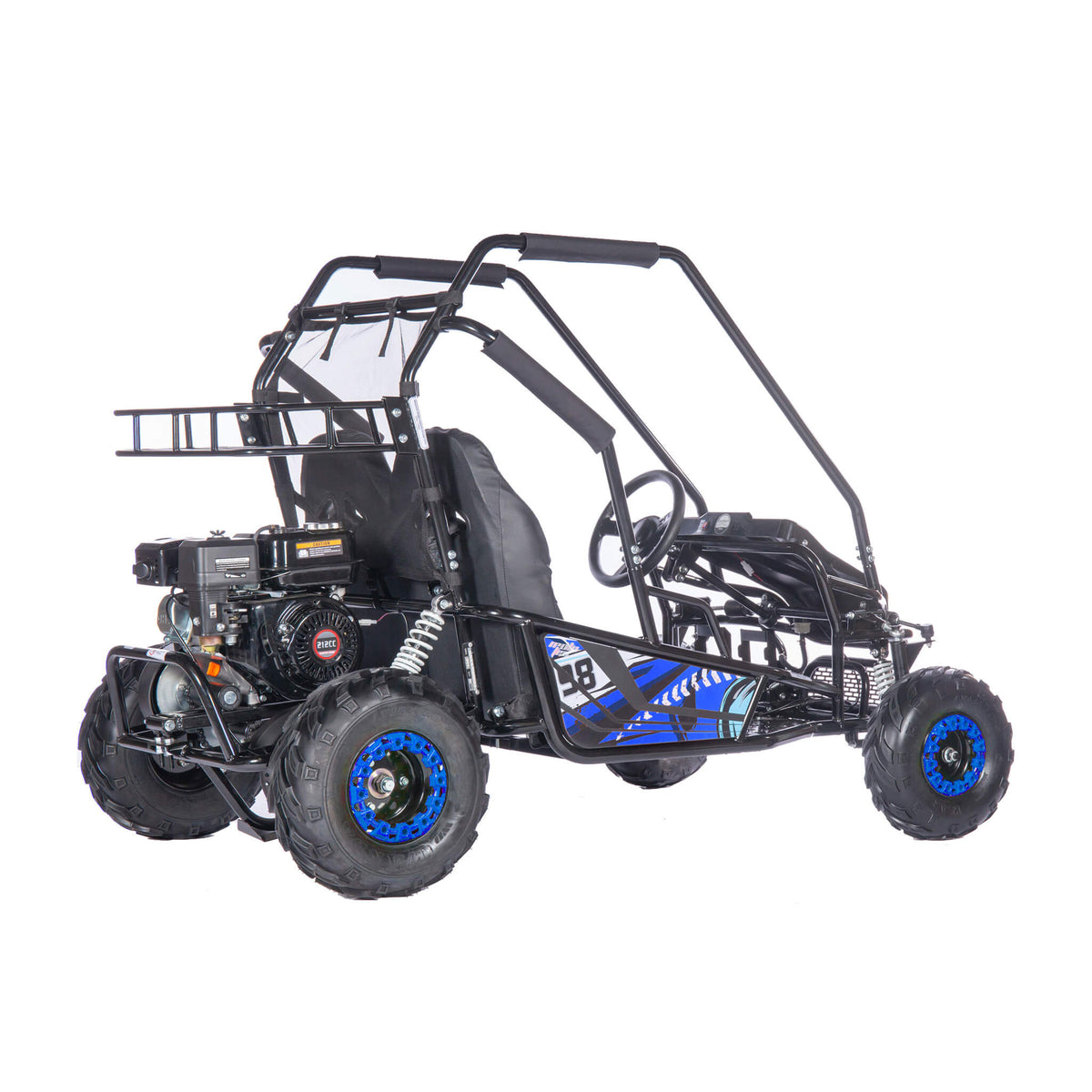 2-Seat Gas Go Kart | MotoTec Mud XL 212CC | Full Suspension | CVT Transmission