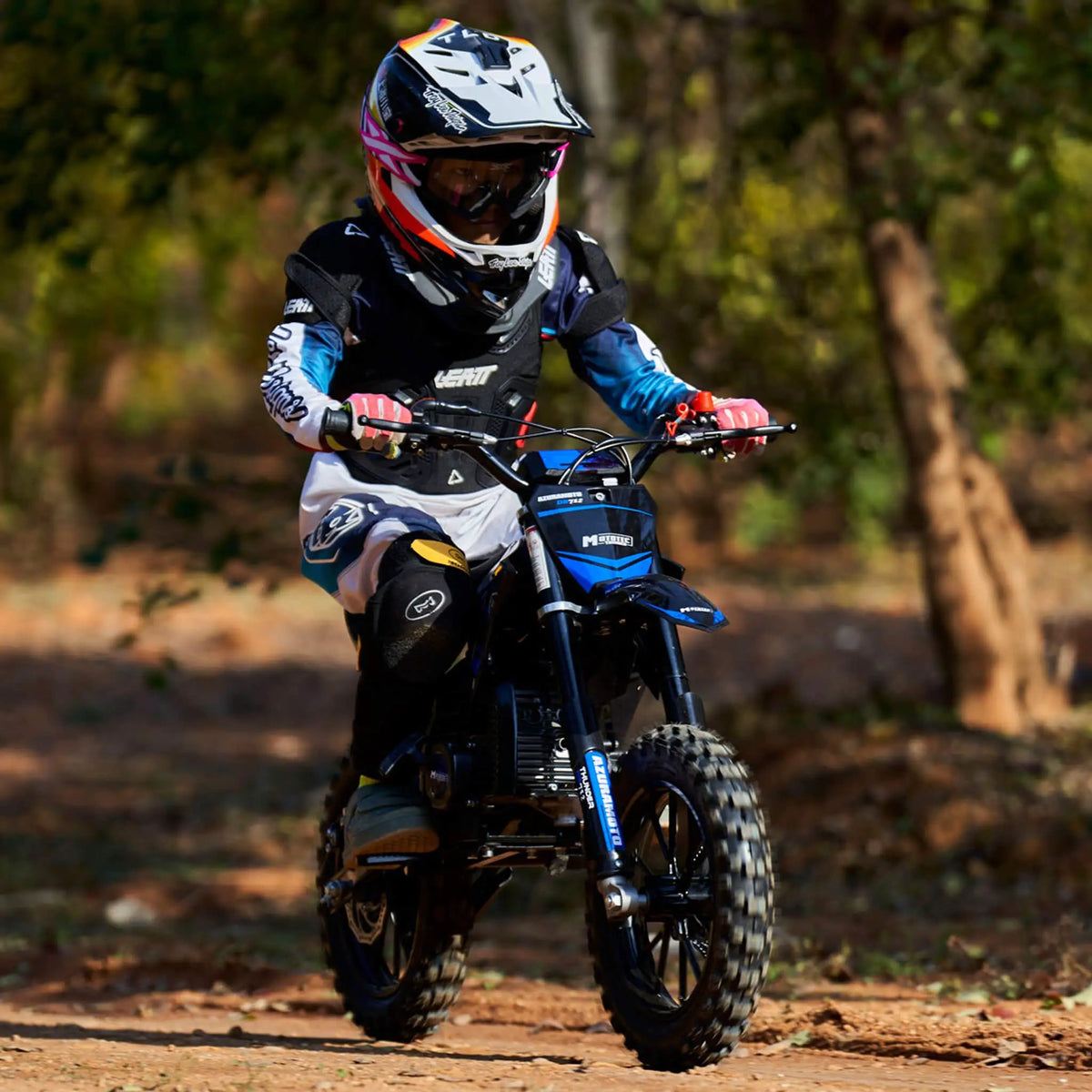 Kids Gas Dirt Bike | MotoTec Thunder 50CC | 2-Stroke Engine | Chromoly Steel Frame