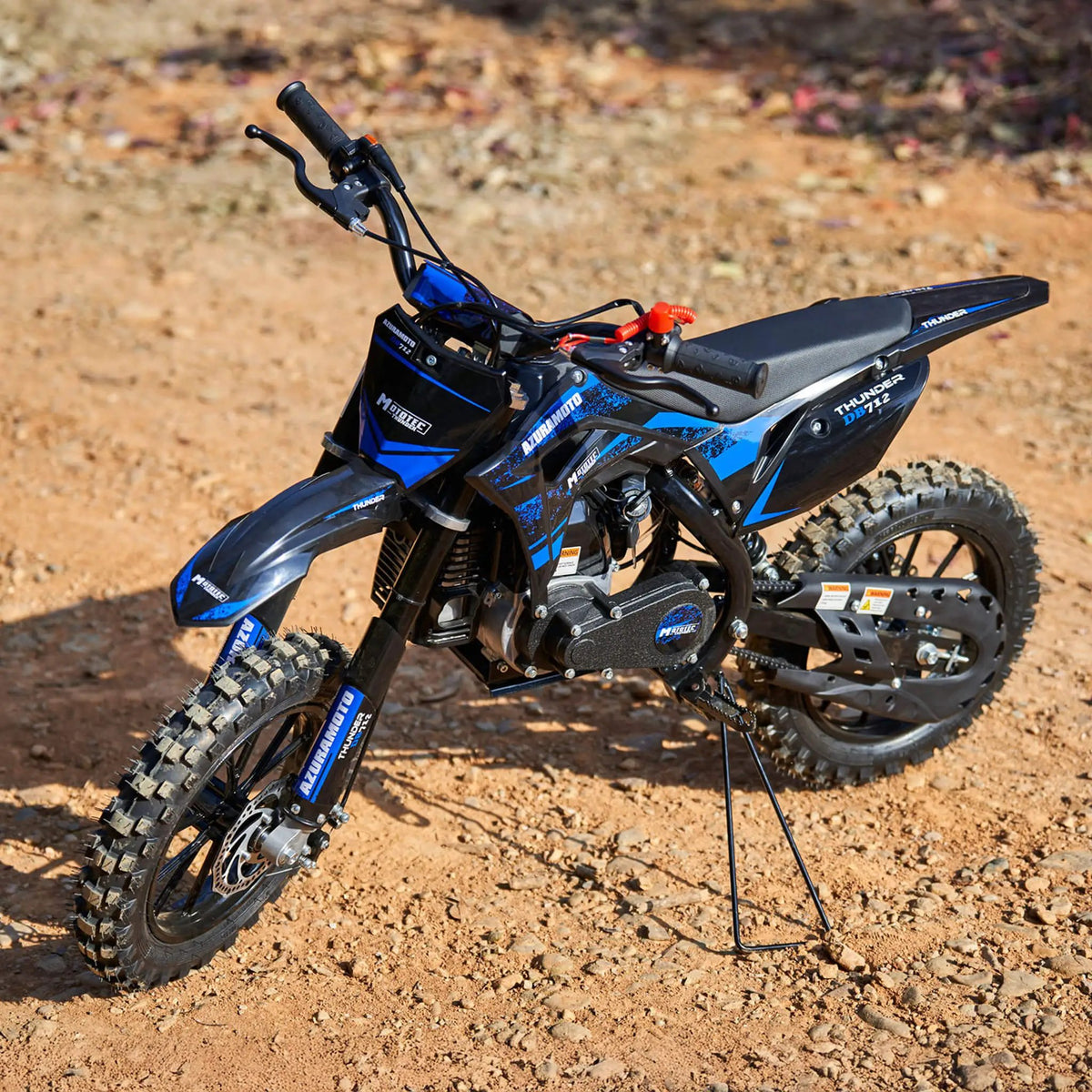 Kids Gas Dirt Bike | MotoTec Thunder 50CC | 2-Stroke Engine | Chromoly Steel Frame