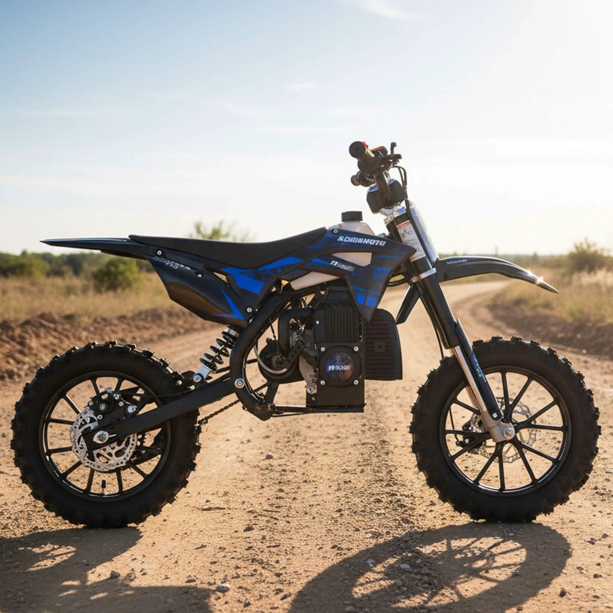 Kids Gas Dirt Bike | MotoTec Thunder 50CC | 2-Stroke Engine | Chromoly Steel Frame
