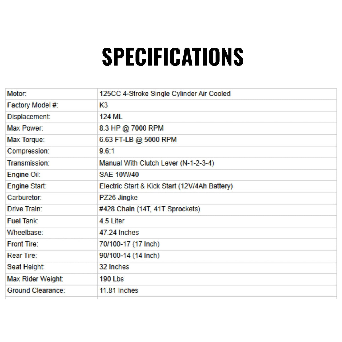 Kids Gas Dirt Bike | MotoTec Thunder 50CC | 2-Stroke Engine | Chromoly Steel Frame