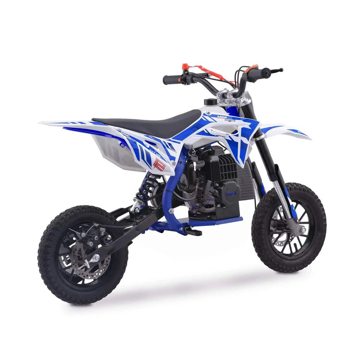 Kids Gas Dirt Bike | MotoTec Villain 52CC | 2-Stroke Engine | Throttle Limiter And Kill Switch