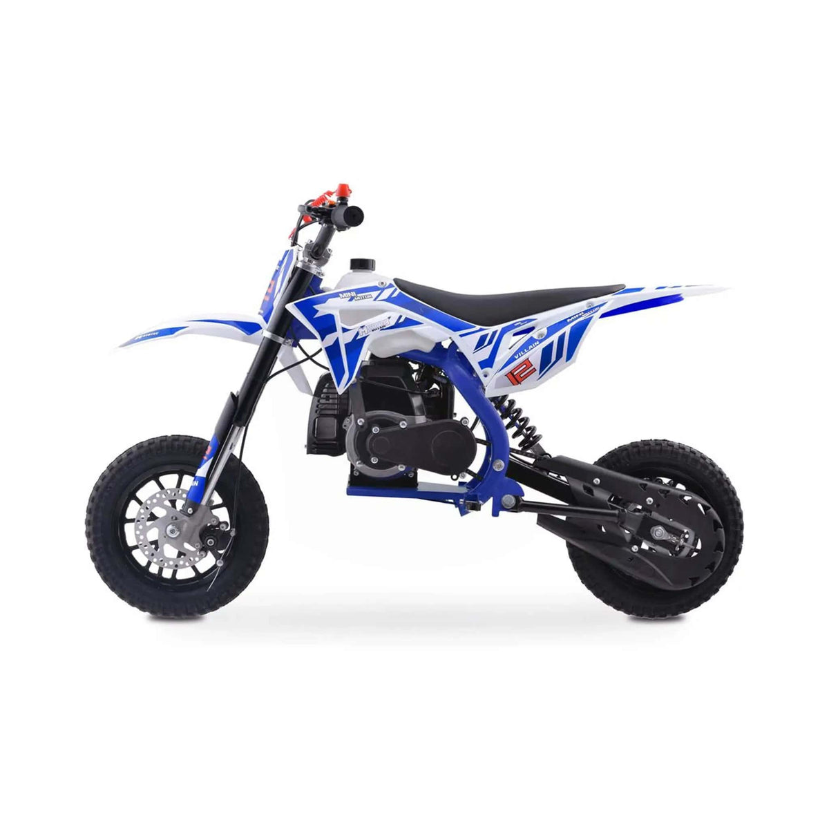 Kids Gas Dirt Bike | MotoTec Villain 52CC | 2-Stroke Engine | Throttle Limiter And Kill Switch