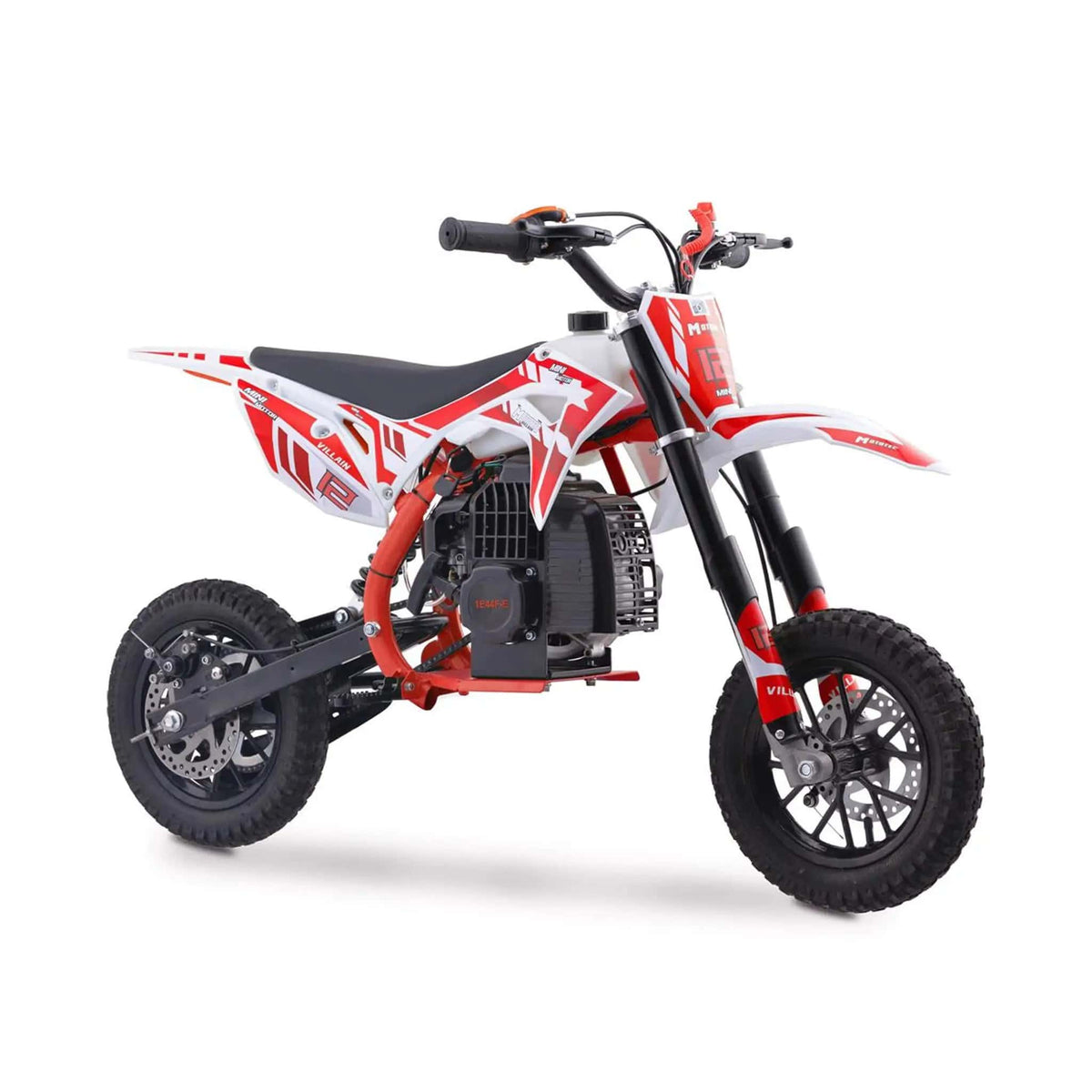 Kids Gas Dirt Bike | MotoTec Villain 52CC | 2-Stroke Engine | Throttle Limiter And Kill Switch